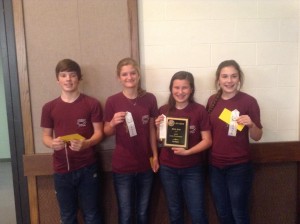 Friendswood Blue Team: - 3rd Place: Ian Bivins , Grace Jones, Brittany Harris, SalliAnn Roher